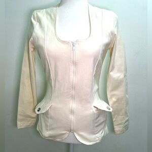 Bergdorf Goodman on the Plaza White Vintage Moto Blazer Jacket EUC size 6